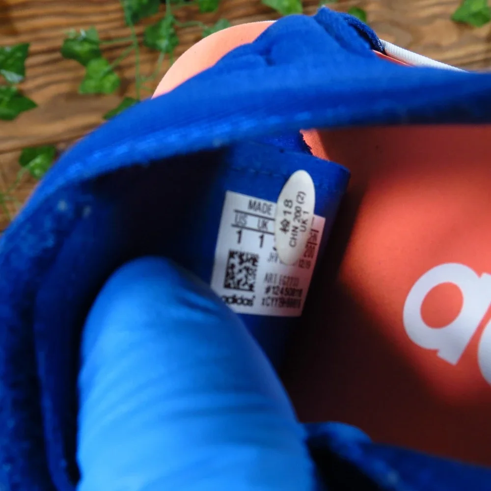adidas Comfort‎ Kids Sandals Size 1 Athletic Summer Shoes Blue Orange EG2233